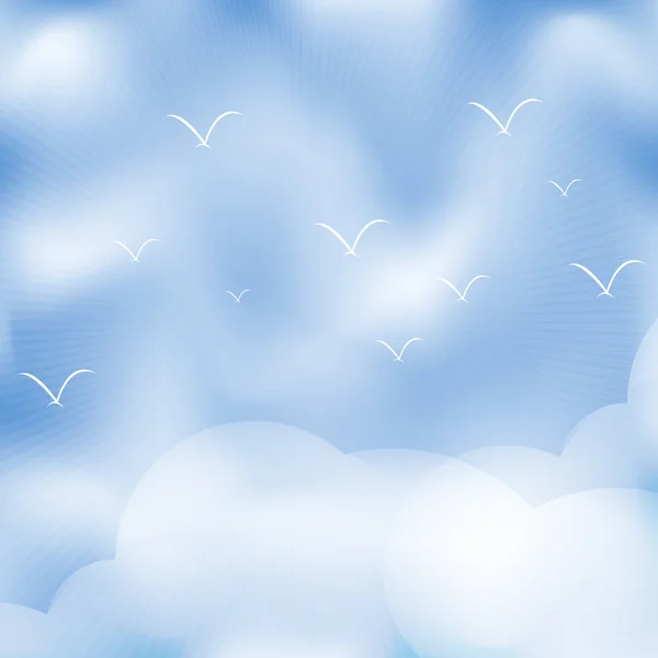 天气好的背景。蓝蓝的天空云 — 图库矢量图片