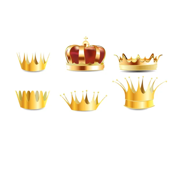 Corona heráldica de oro realista incrustado o corona — Archivo Imágenes Vectoriales
