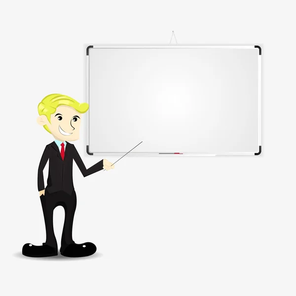 Businessman and whiteboard — Stock Vector