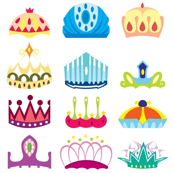 Set of  royal crown collection — Stock Vector