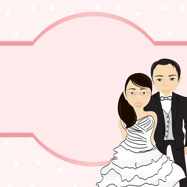 Novia y novio tomados de la mano Novio y novia — Vector de stock