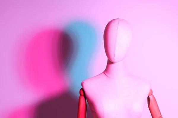 Mannequin Féminin Dans Photographie Éclairage Couleur Gel — Photo