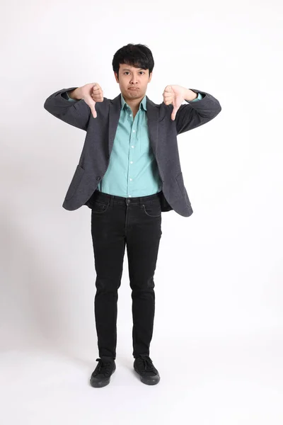 Young Adult Businessman Standing White Background — ストック写真