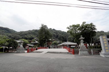 Saga, Japan - July 20, 2022: Yutoku Inari Shrine was built in 17th century, this well-known temple has scenic views and a popular new year festival.