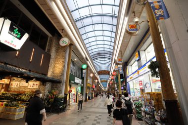 Nagasaki, Japan - July 20, 2022: Hamanomachi, the shopping street for tourist located at Nagasaki, Japan.