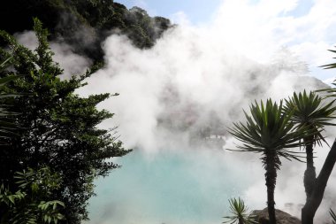 Beppu, Japan - July 22, 2022: Jigoku Meguri the hot spring is famous landmark located in Kyushu, Japan.