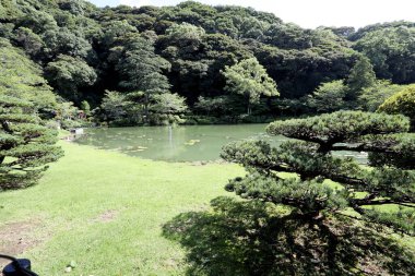 Beppu, Japan - July 22, 2022: Jigoku Meguri the hot spring is famous landmark located in Kyushu, Japan.