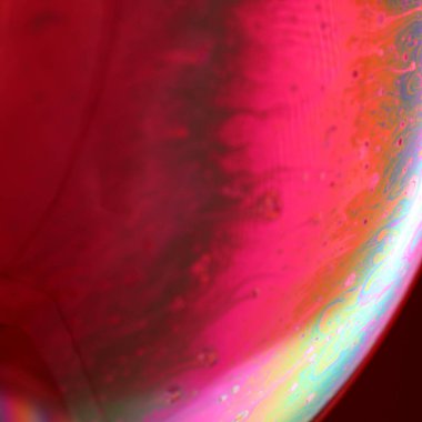 The abstact element on the soap bubble with the dark background.