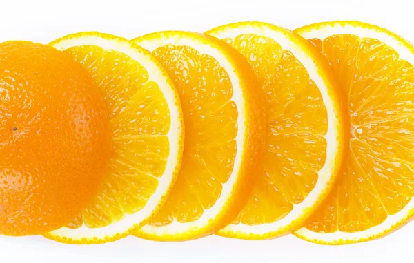 Πορτοκάλια απομονωμένα σε λευκό — Φωτογραφία Αρχείου