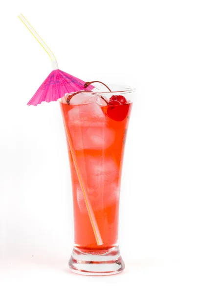 Kırmızı limonata taraf saman beyaz ile