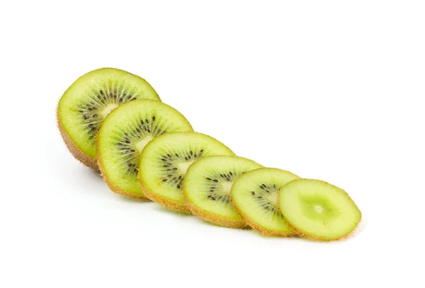 Fatias de frutas Kiwi no fundo branco — Fotografia de Stock