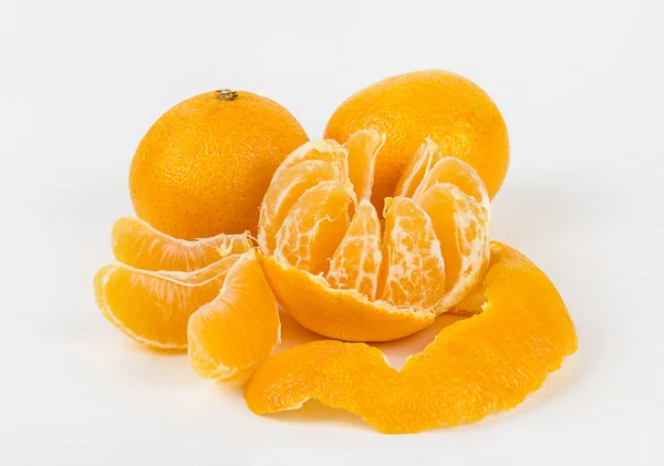 Fresh juicy mandarin fruits on white — Stock Photo, Image