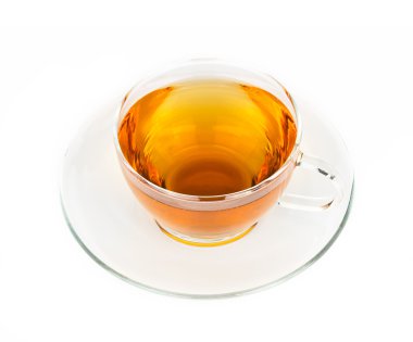 bir fincan çay beyaz zemin üzerine