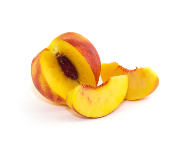 Спелый сладкий нектариновый персик — стоковое фото