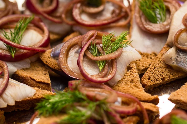 Haring broodjes snackes — Stockfoto