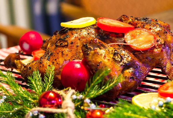 Christmas smoked chicken — Stock Photo, Image