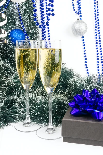 Kerstmis champagne — Stockfoto