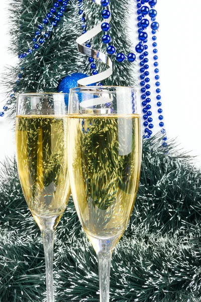 Kerstmis champagne — Stockfoto