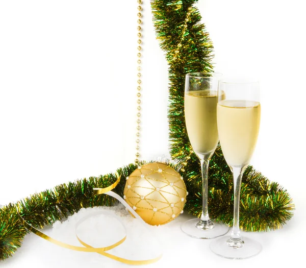 Kerstmis champagne — Stockfoto