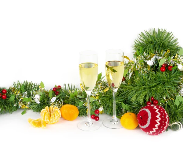 Kerstmis champagne — Stockfoto