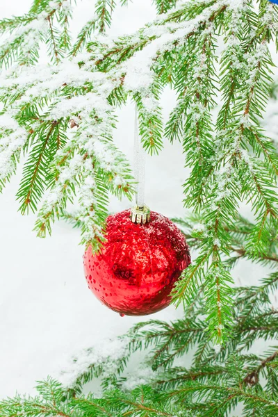 Christmas balls outdoors — Stock Photo, Image