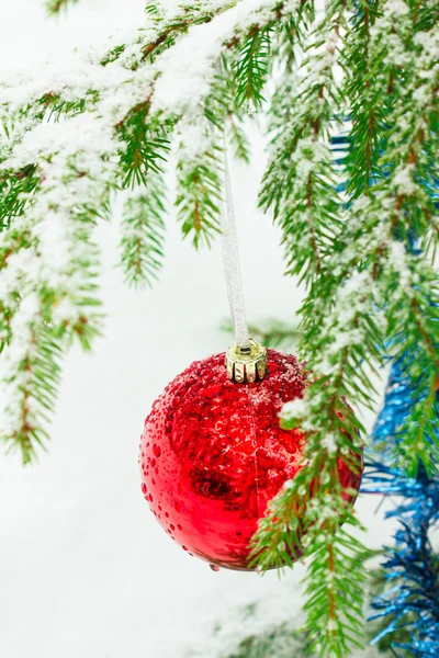 Christmas balls outdoors — Stock Photo, Image