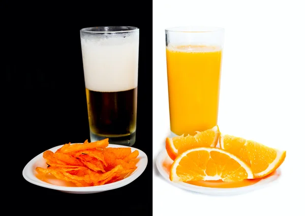 Su elección: cerveza o jugo — Foto de Stock