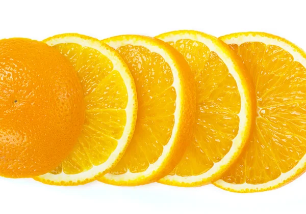 Gama de fundo de frutas laranja isolado no branco — Fotografia de Stock