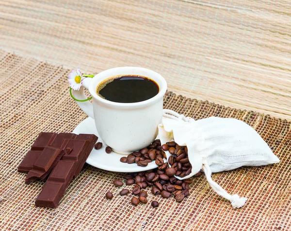 Coffee beans and choclate — Stock Photo, Image