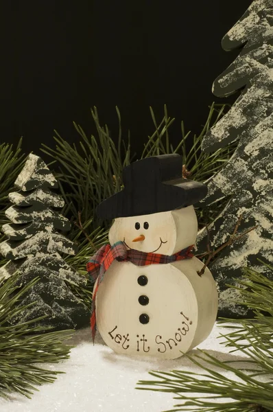 Snowman Still Life with copy space — Stock Photo, Image