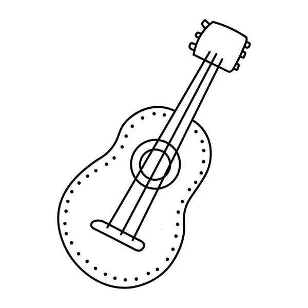 Guitare Acoustique Ukulélé Illustration Vectorielle Style Doodle Isolée Sur Fond — Image vectorielle