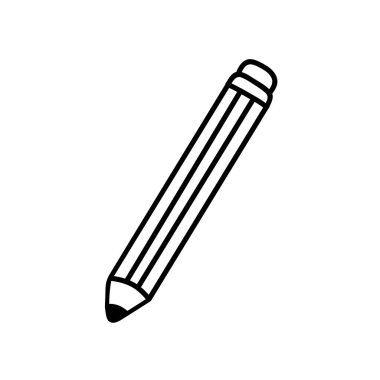 Beyaz arkaplanda karalama tarzında vektör illüstrasyonu izole edildi. Lastikli kalem - çizim.