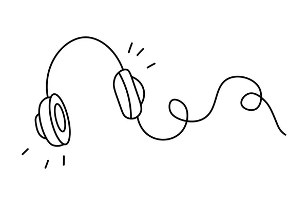 Zeichnung Des Kopfhörer Lautsprechergeräts Vektor Illustration Doodle Stil Isoliert Auf lizenzfreie Stockillustrationen