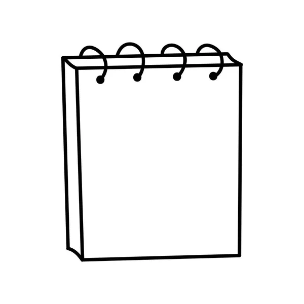 Illustration Vectorielle Style Doodle Isolée Sur Fond Blanc Bloc Notes — Image vectorielle