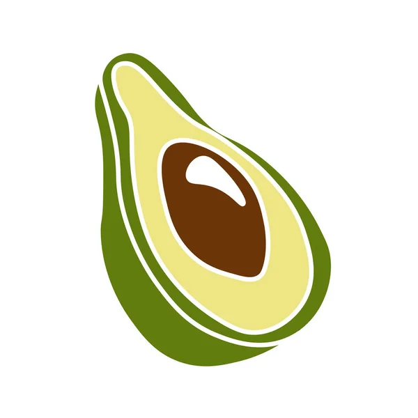 Avocado Icoon Half Van Een Avocado Logo Flat Vector Illustratie — Stockvector