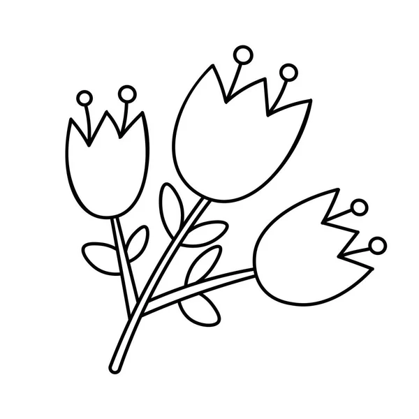 Tulpe Einfaches Blumenschild Vektor Illustration Doodle Stil Isoliert Auf Dem — Stockvektor