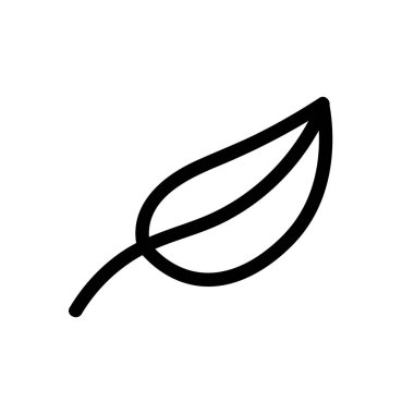 Düz yaprak simgesi. Arkaplanda karalama tarzında vektör illüstrasyonu izole edildi. Logo, tasarım, kartpostal, poster için çiçek unsurları.