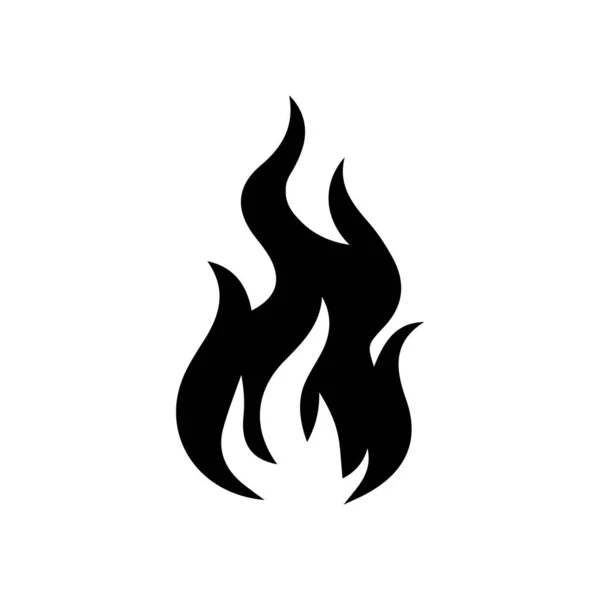 Feuerflammensymbol Schwarze Ikone Isoliert Vektorillustration Feuerflammensilhouette Einfaches Symbol Für Ihr — Stockvektor