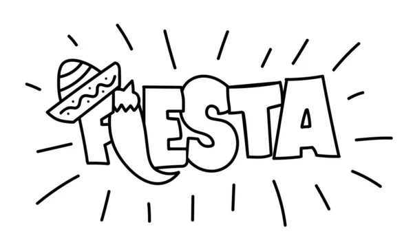 Fiesta Afişi Poster Tasarımı Mutlu Tatiller Spanyolca Çizim Tarzında Vektör — Stok Vektör