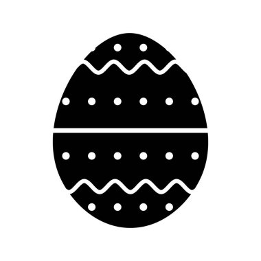 Paskalya yumurtası ikonu. Paskalya çıkartması izole edilmiş. Vektör düz işareti.