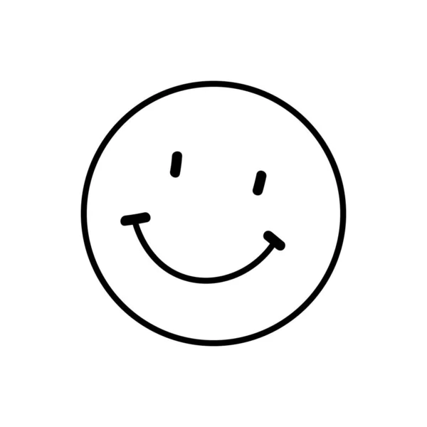 Ikonen Ansikte Emoticon Tecken Vektor Illustration Klotter Stil Isolerad Lycklig — Stock vektor