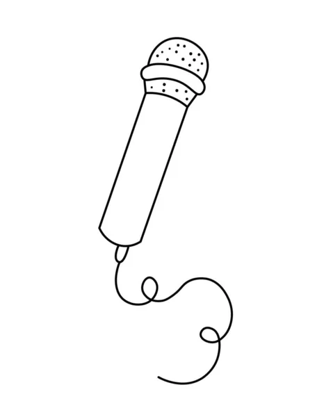 Microphone Karaoke Icon Hand Drawn Microphone Sing Speak Vector Illustration — Stockvektor