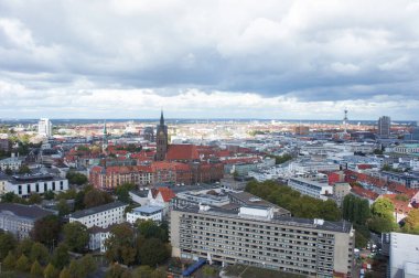 Cityscape from the top of the New City Hall. Panoramic view of Hanover, Germany.