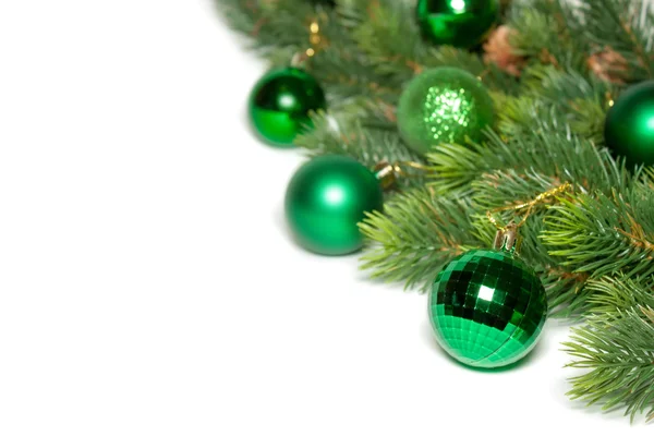 Decorated Christmas tree on white background — Stock Photo, Image