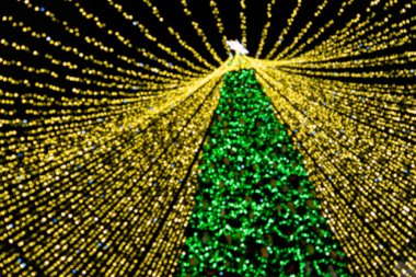 Büyük noel ağacı ışığı Bokeh