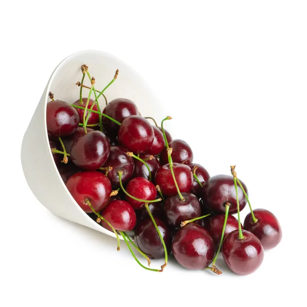Frische Kirschfrüchte isoliert auf weißem Hintergrund — Stockfoto