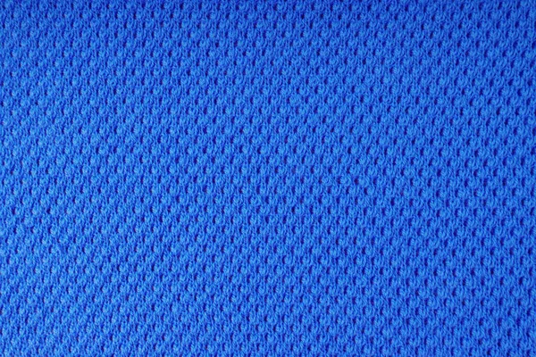 Close Background Knitted Wool Fabric Dots Pattern Bright Blue Color — Fotografia de Stock