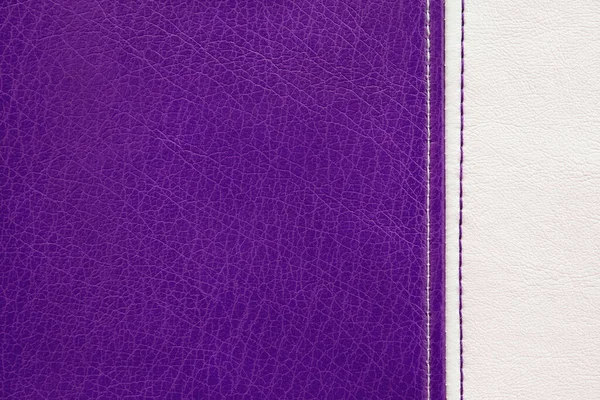Natural Artificial Purple White Leather Texture Background Vertical Decorative Seam — ストック写真