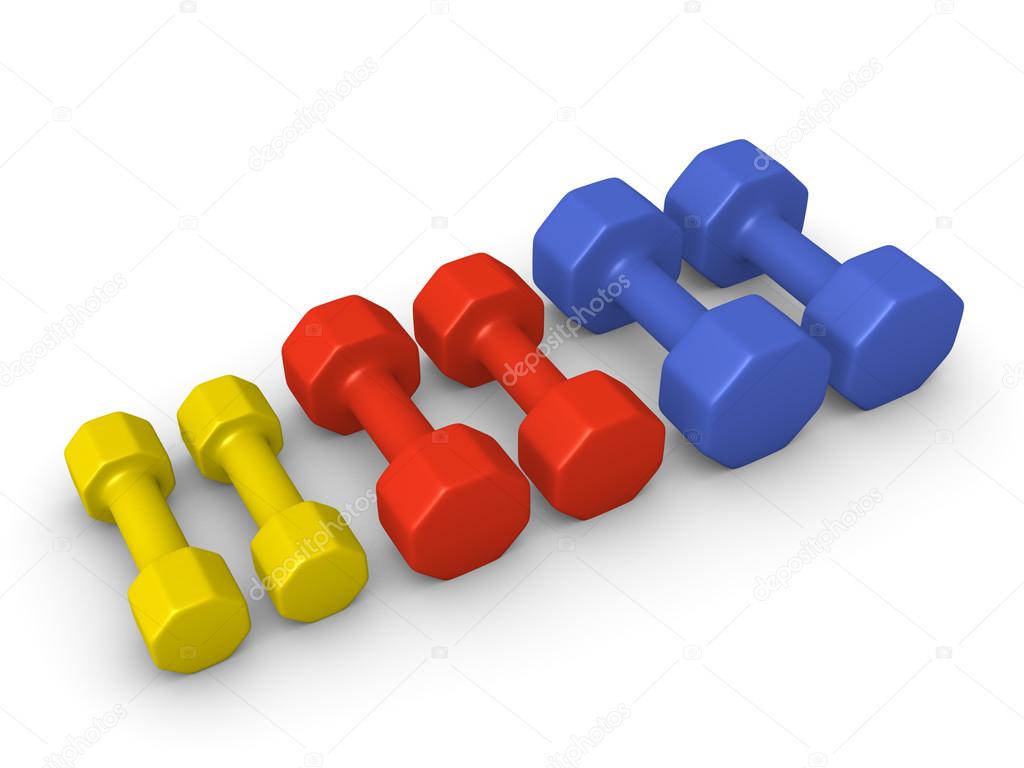 Different weight dumbbells