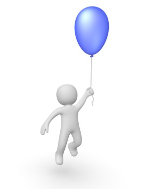 bir balon ile 3D adam